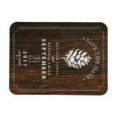 Pinecone Barn Wood Save the Date Magnet (Horizontal)