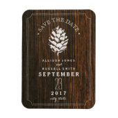 Pinecone Barn Wood Save the Date Magnet (Vertikal)