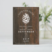 Pinecone Barn Wood Wedding retten das Datum Save The Date (Stehend Vorderseite)