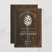 Pinecone Barn Wood Wedding retten das Datum Save The Date (Vorne/Hinten)