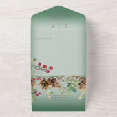 Pinecone & Berries Modernes Weinkeller All In One Einladung (Außenbereich)