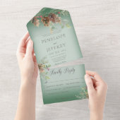 Pinecone & Berries Modernes Weinkeller All In One Einladung (Abreißen)