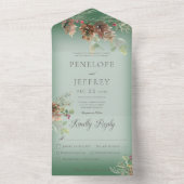 Pinecone & Berries Modernes Weinkeller All In One Einladung (Innen Boden)