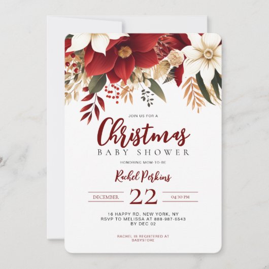 Pinecone Berries Unisex Kinderdusche Einladung (Vorderseite)