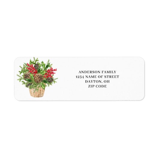 Pinecone Berry Christmas Return Address Label (Vorne)