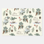 Pinecone Bird Strip Geschenkpapier Set (Vorderseite 2)