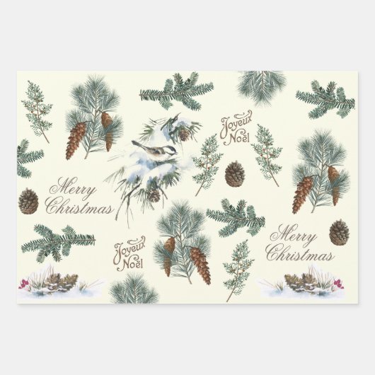 Pinecone Bird Strip  Geschenkpapier Set (Vorderseite 2)