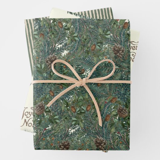 Pinecone Bird Strip Geschenkpapier Set (Beispiel)