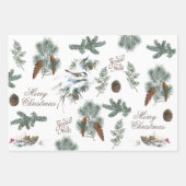 Pinecone Bird Strip Geschenkpapier Set (Vorderseite 2)