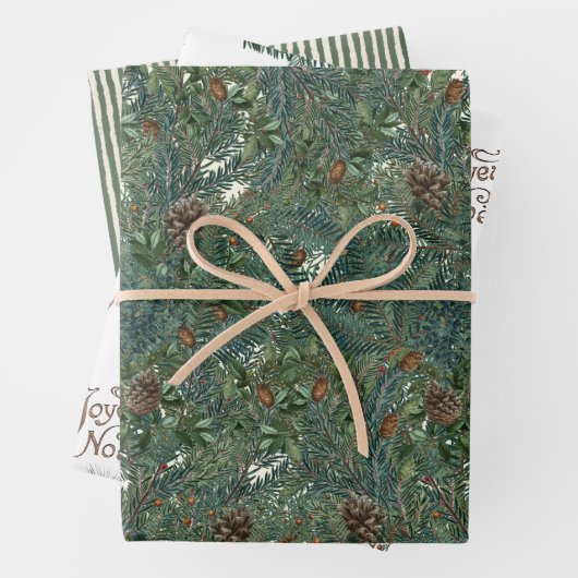 Pinecone Bird Strip Geschenkpapier Set (Beispiel)