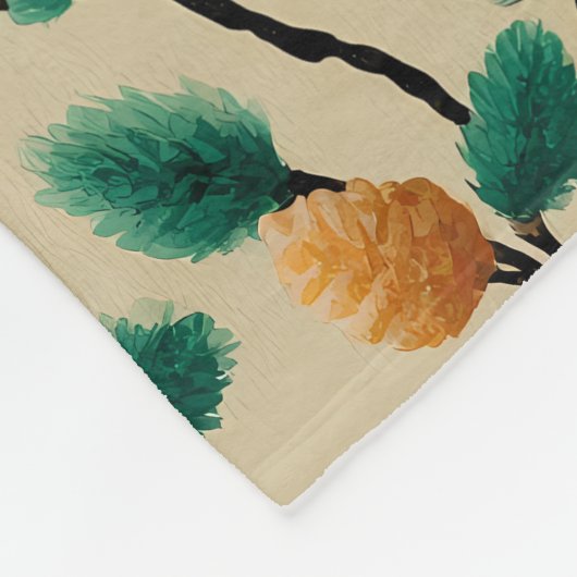 Pinecone Branches Fleecedecke (Ecke)
