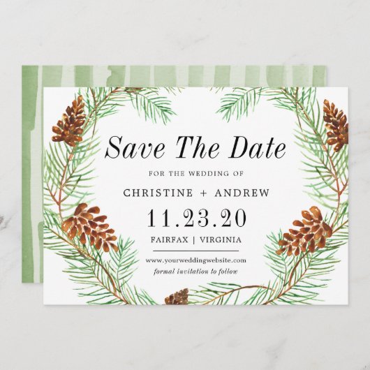 Pinecone comunale Casa Rusca Save The Date (Vorne/Hinten)