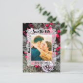 Pinecone Evergreen Berries Hochzeitsfest Foto Rett Postkarte (Stehend Vorderseite)