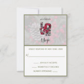 Pinecone Evergreen Red Berries Response Card RSVP Karte (Vorderseite)