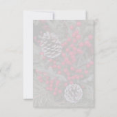 Pinecone Evergreen Red Berries Response Card RSVP Karte (Rückseite)
