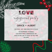 Pinecone Evergreen Red Berries Verlobung Einladung