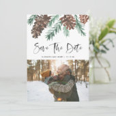 Pinecone Evergreen Save The Date (Stehend Vorderseite)