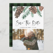 Pinecone Evergreen Save The Date (Vorne/Hinten)