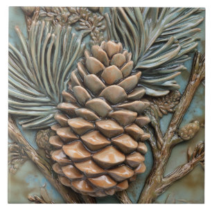 Pinecone & Foliage Imitats Relief Fliese