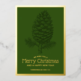 Pinecone Frohe Weihnachtsfeier Modernes Unternehme Folien Feiertagskarte