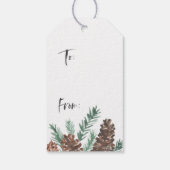 Pinecone Frohe Weihnachtsschrift Geschenkanhänger (Rückseite)