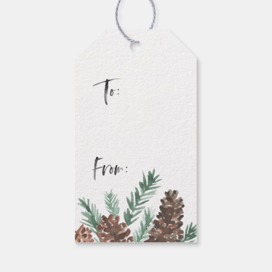 Pinecone Frohe Weihnachtsschrift Geschenkanhänger (Rückseite)