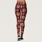 Pinecone Green Black Red Punkte Quadrate geometris Leggings (Rückseite)