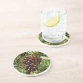 Pinecone im Sun. Sandstein Untersetzer (Seite)