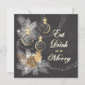 Pinecone Ornamente Weihnachten Einladung (Vorderseite)