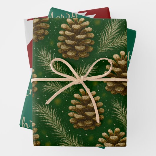 Pinecone & pine needle geschenkpapier set (Beispiel)