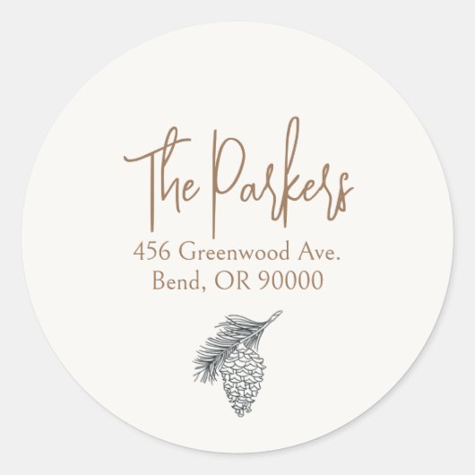 Pinecone Rücksendeadresse Umschlag Aufkleber (Vorderseite)