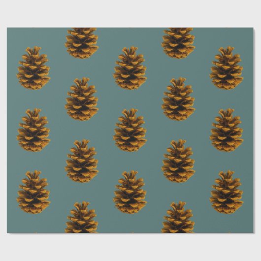 Pinecone rustica geschenkpapier (Flach)