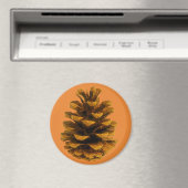 Pinecone rustikale Natur Braunorange Fall Magnet (In Situ (Geschirrspüler))