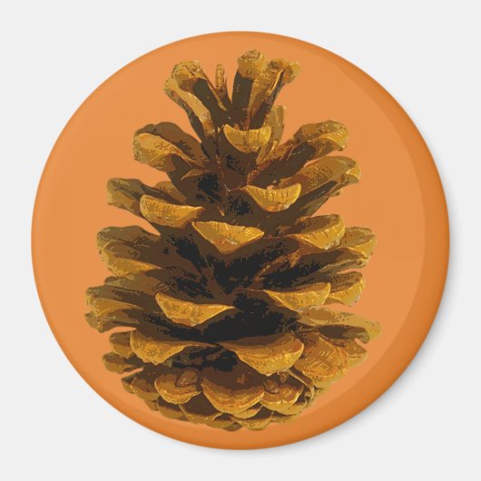 Pinecone rustikale Natur Braunorange Fall Magnet (Vorne)