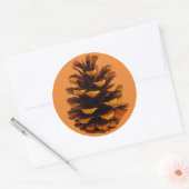 Pinecone rustikale Natur Herbst Runder Aufkleber (Umschlag)