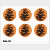 Pinecone rustikale Natur Herbst Runder Aufkleber (Blatt)