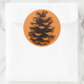 Pinecone rustikale Natur Herbst Runder Aufkleber (Tasche)