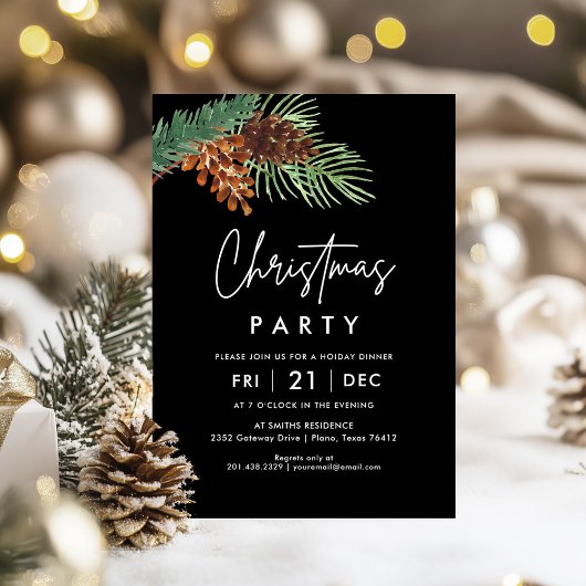 Pinecone Rustikale Weihnachtsfeier Party Einladung