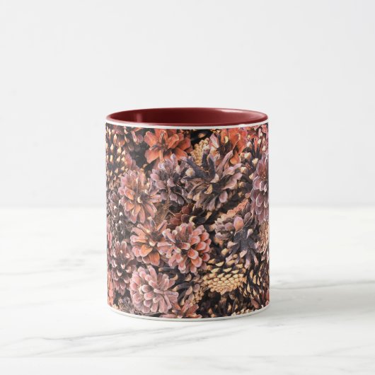 Pinecone rustikaler Fall bunt Winter braun Tasse (Zentrum)