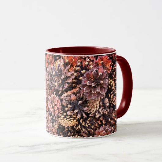 Pinecone rustikaler Fall bunt Winter braun Tasse (VorderseiteRechts)