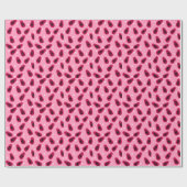 Pinecone Snowflake Muster Pink Wrapping Paper Geschenkpapier (Flach)