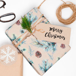 Pinecone Sprigs Kraft Weihnachten Geschenkpapier