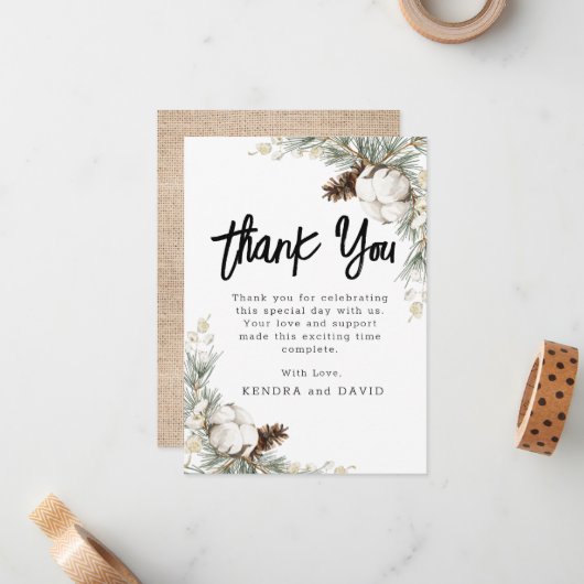 Pinecone Spruce Flat Danke Karte (Vorderseite/Rückseite Beispiel)