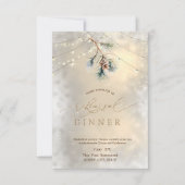 Pinecone String Lights Winter Probe Dinner Einladung (Vorderseite)