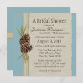 Pinecone und Burlap Look Brautparty Einladung (Vorne/Hinten)