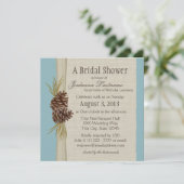 Pinecone und Burlap Look Brautparty Einladung (Stehend Vorderseite)