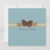 Pinecone und Burlap Look Brautparty Einladung (Rückseite)