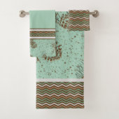 Pinecone und Not leidende Zickzack Streifen Badhandtuch Set (Insitu)