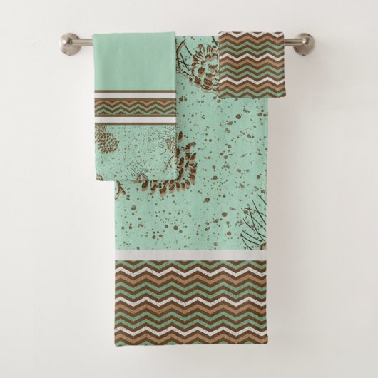 Pinecone und Not leidende Zickzack Streifen Badhandtuch Set (Insitu)