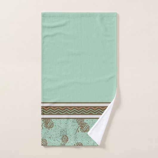 Pinecone und Not leidende Zickzack Streifen Badhandtuch Set (Handtuch)